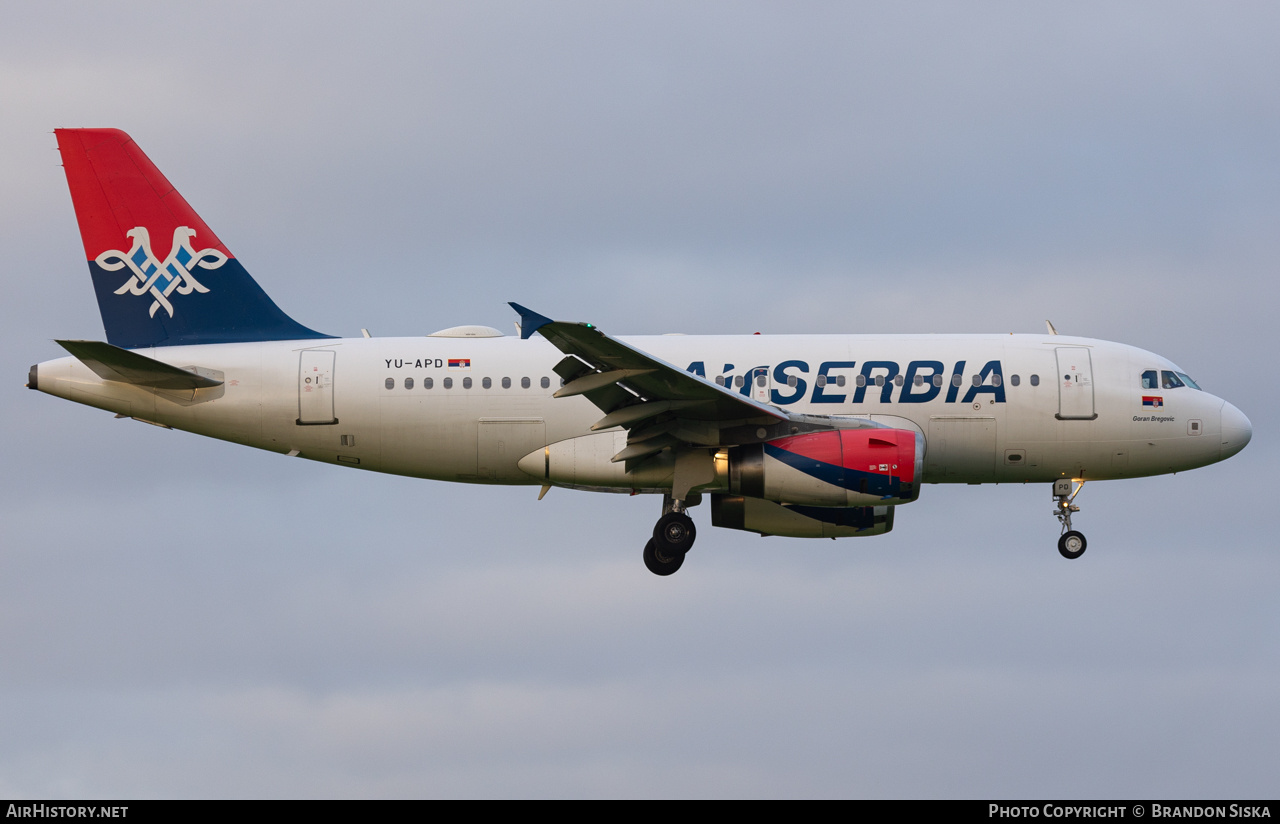 Aircraft Photo of YU-APD | Airbus A319-132 | Air Serbia | AirHistory.net #751666