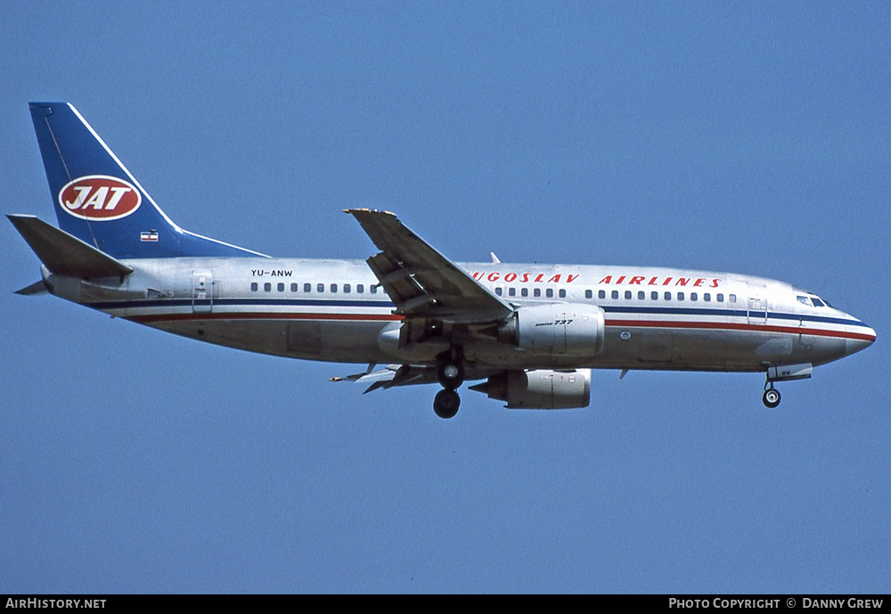 Aircraft Photo of YU-ANW | Boeing 737-3H9 | JAT Yugoslav Airlines - Jugoslovenski Aerotransport | AirHistory.net #751793