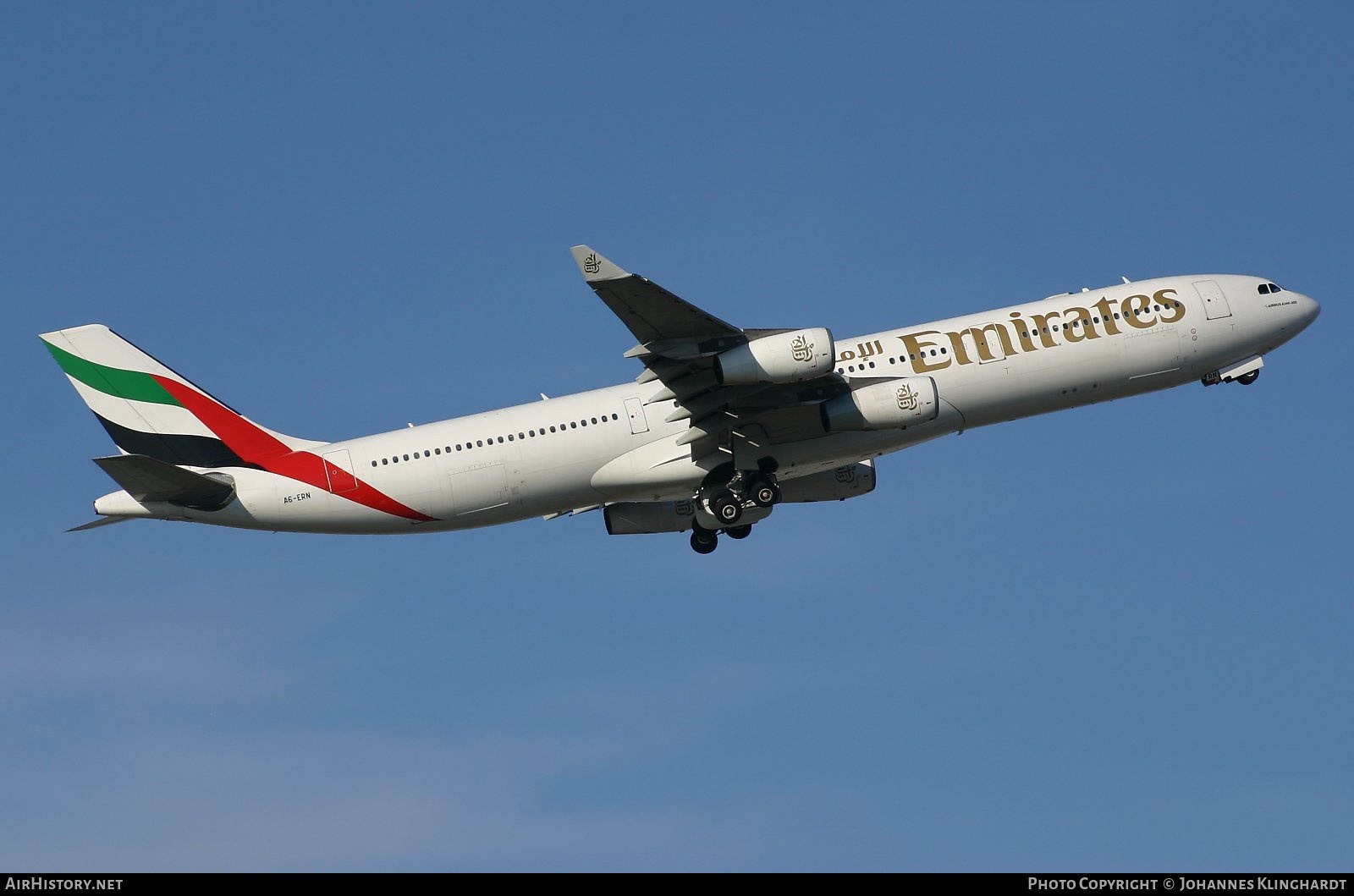 Aircraft Photo of A6-ERN | Airbus A340-313 | Emirates | AirHistory.net #753347