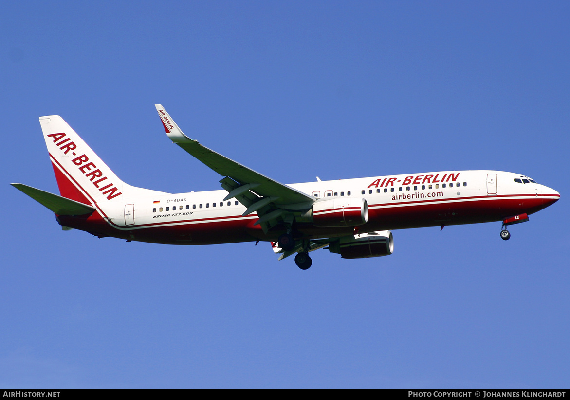 Aircraft Photo of D-ABAX | Boeing 737-86J | Air Berlin | AirHistory.net #753387