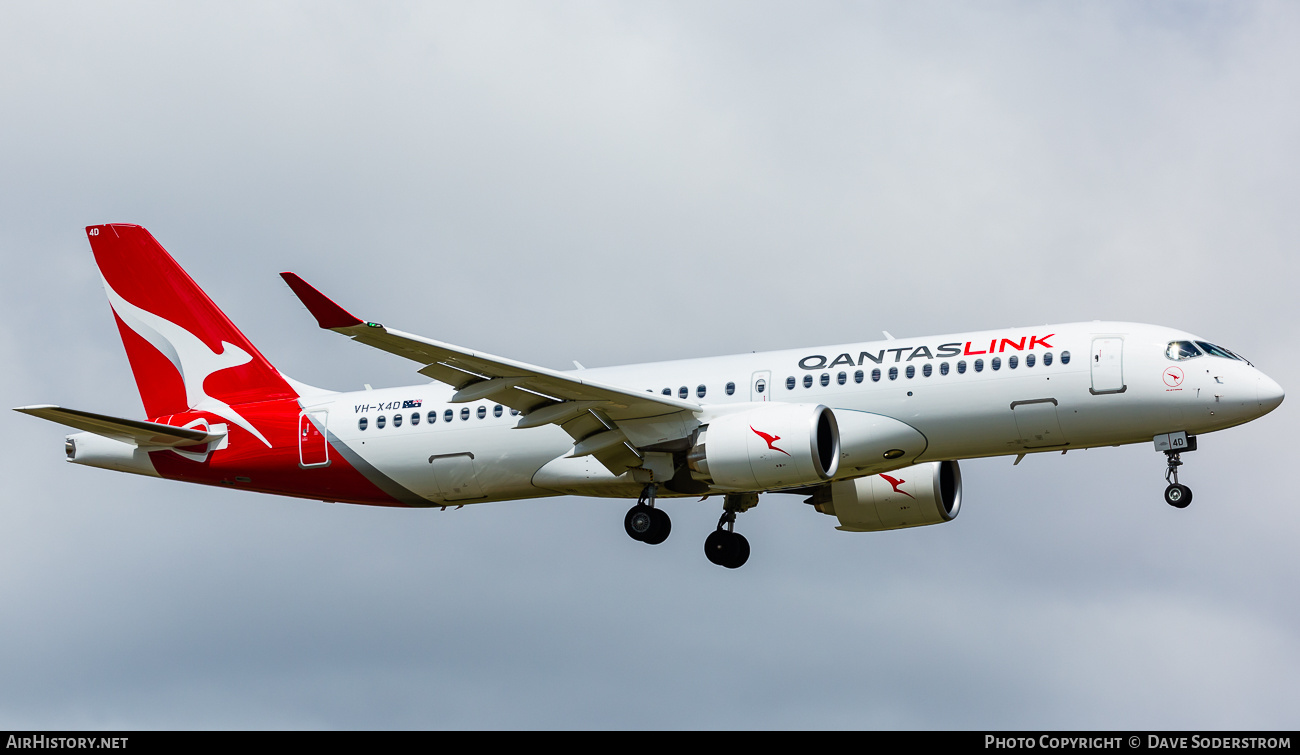Aircraft Photo of VH-X4D | Airbus A220-371 (BD-500-1A11) | QantasLink | AirHistory.net #754322
