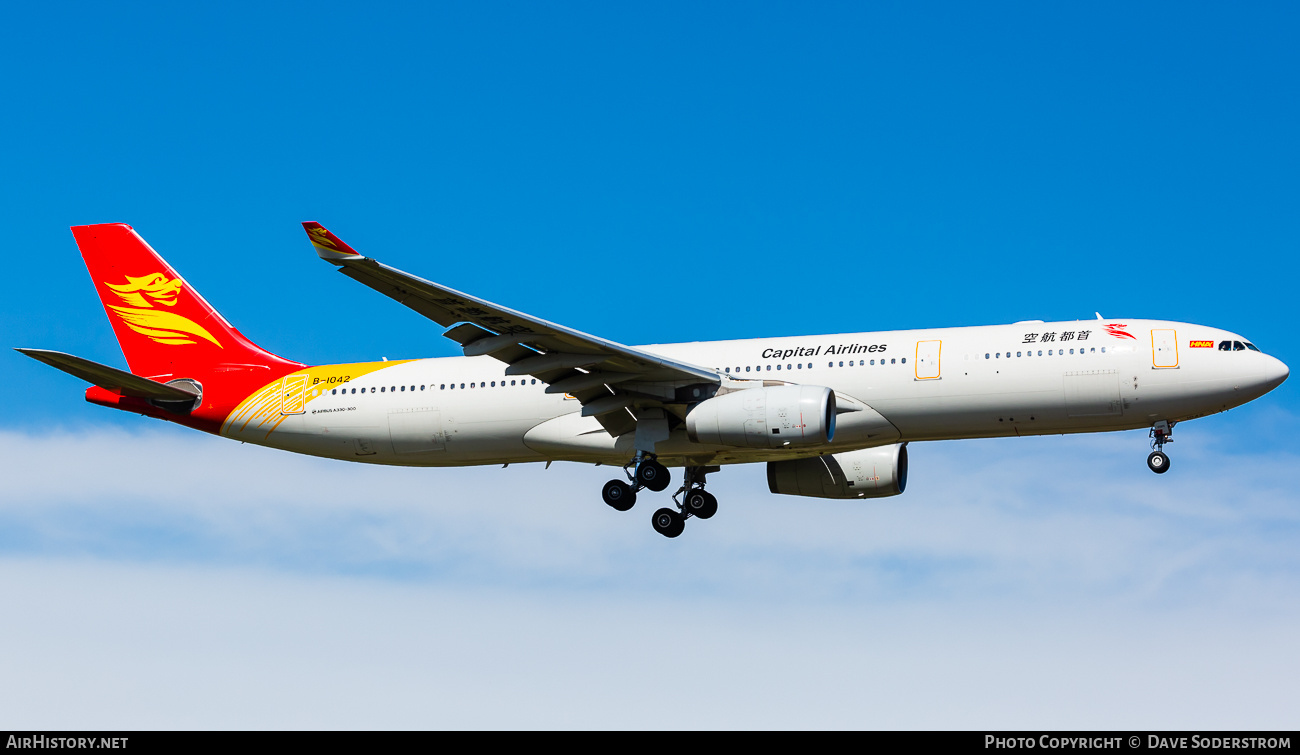 Aircraft Photo of B-1042 | Airbus A330-343 | Capital Airlines | AirHistory.net #754384