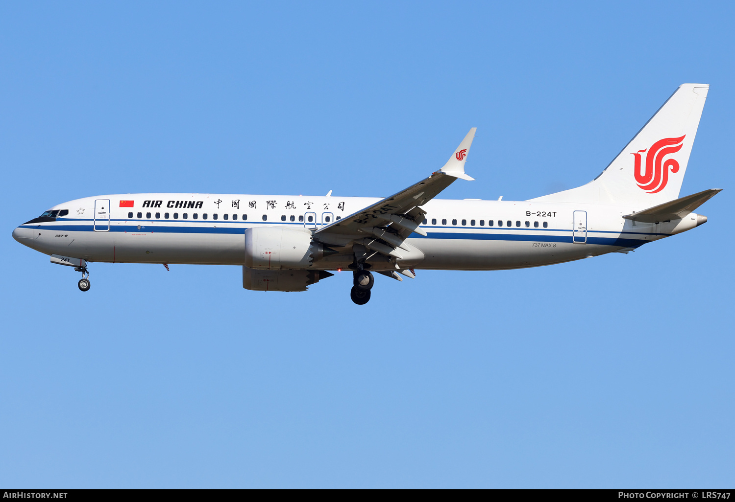 Aircraft Photo of B-224T | Boeing 737-8 Max 8 | Air China | AirHistory.net #754508