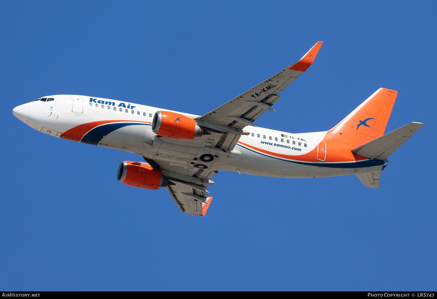 Aircraft Photo of YA-KML | Boeing 737-3H4 | Kam Air | AirHistory.net #754751