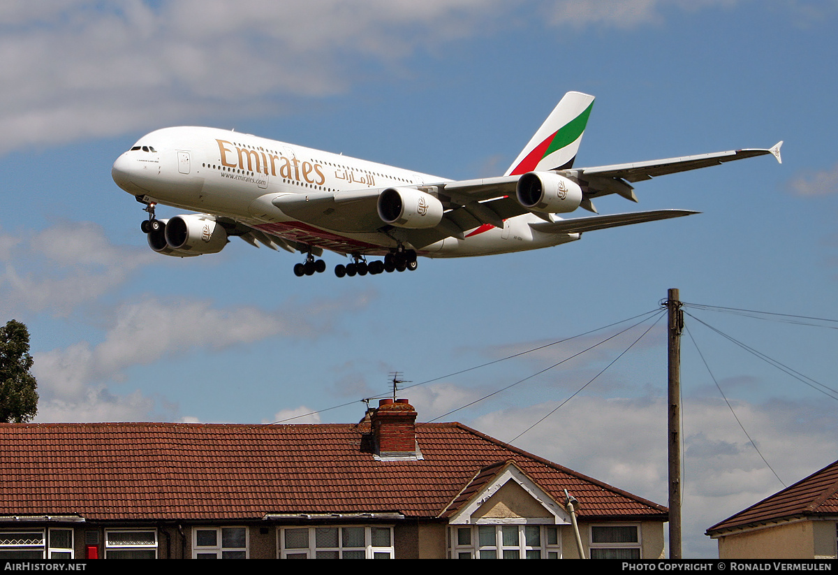Aircraft Photo of A6-EDA | Airbus A380-861 | Emirates | AirHistory.net #754828