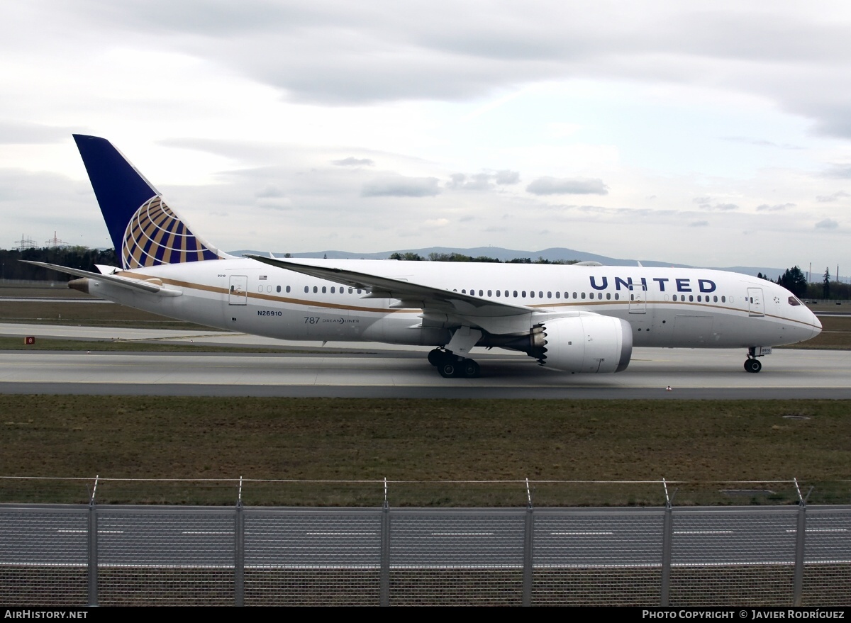 Aircraft Photo of N26910 | Boeing 787-8 Dreamliner | United Airlines | AirHistory.net #754982