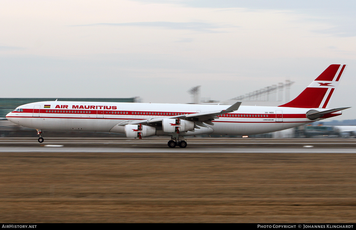 Aircraft Photo of 3B-NBD | Airbus A340-313X | Air Mauritius | AirHistory.net #755583