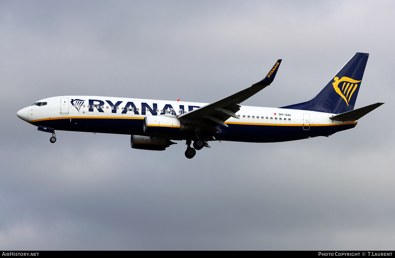 Aircraft Photo of 9H-QAI | Boeing 737-800 | Ryanair | AirHistory.net #755925