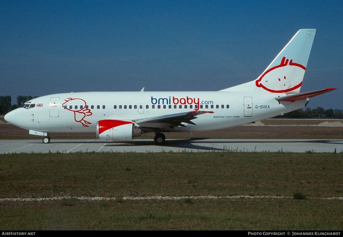 Aircraft Photo of G-BVKA | Boeing 737-59D | Bmibaby | AirHistory.net #756001