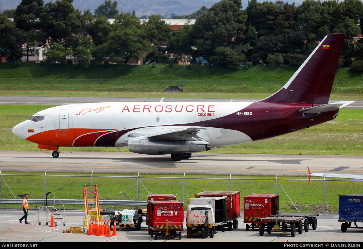 Aircraft Photo of HK-5192 | Boeing 737-2X6C/Adv | Aerosucre Carga | AirHistory.net #756299