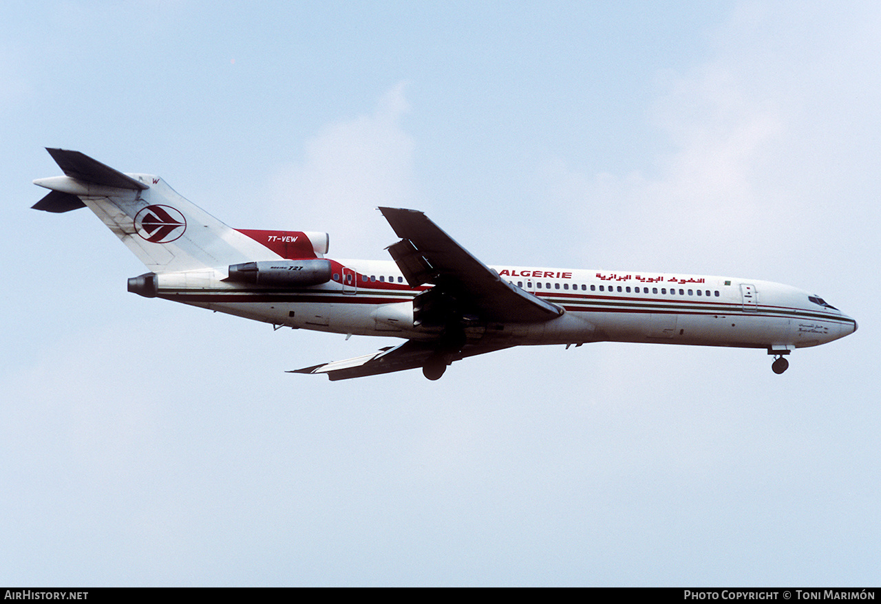 Aircraft Photo of 7T-VEW | Boeing 727-2D6/Adv | Air Algérie | AirHistory.net #756846