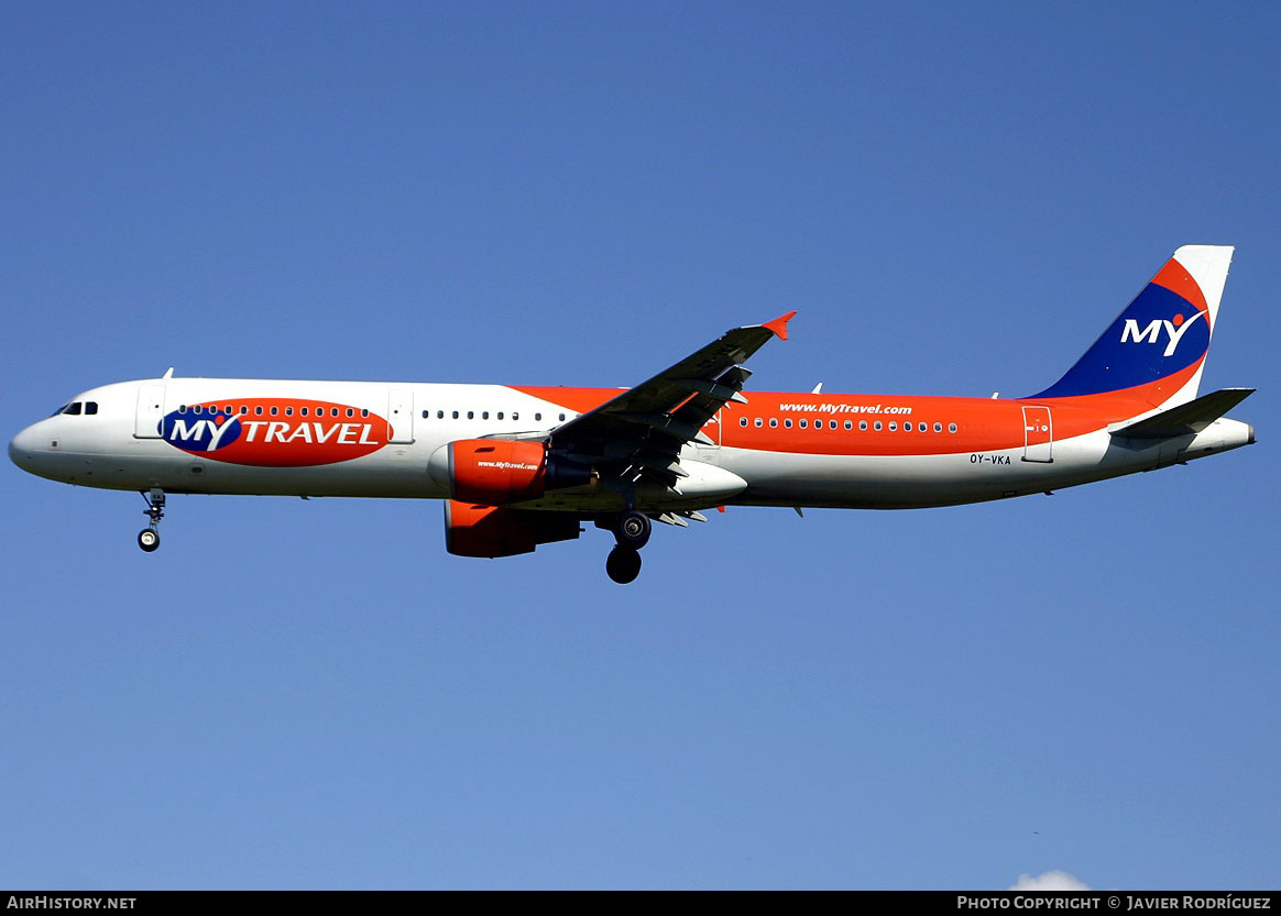 Aircraft Photo of OY-VKA | Airbus A321-211 | MyTravel Airways | AirHistory.net #757484