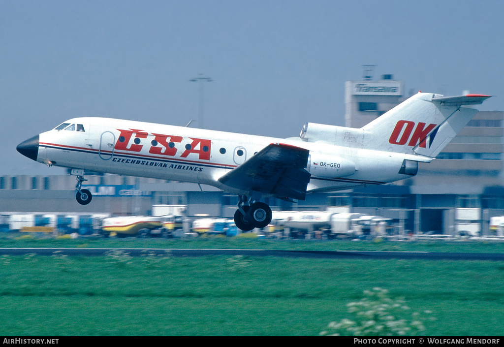 Aircraft Photo of OK-GEO | Yakovlev Yak-40K | ČSA - Československé Aerolinie - Czechoslovak Airlines | AirHistory.net #757792