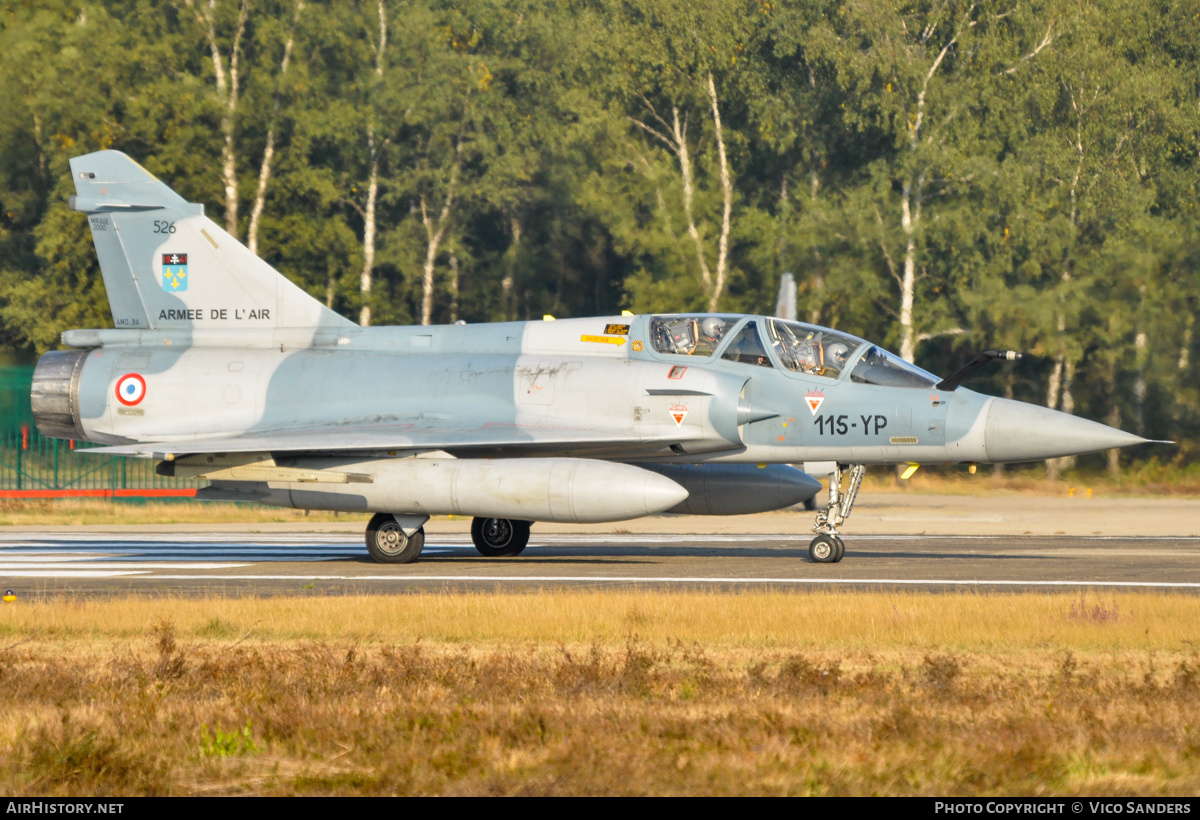 Aircraft Photo of 526 | Dassault Mirage 2000B | France - Air Force | AirHistory.net #758211