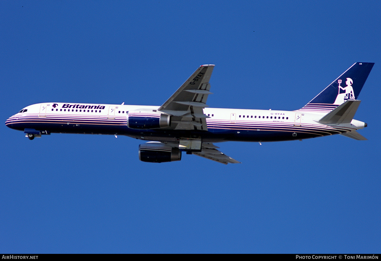 Aircraft Photo of G-BYAX | Boeing 757-204 | Britannia Airways | AirHistory.net #759146