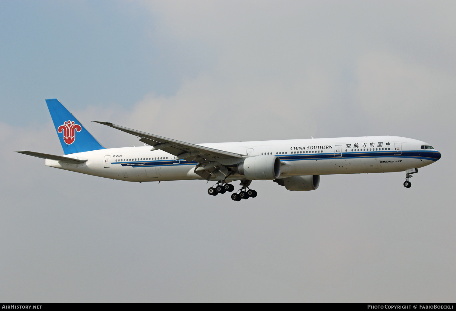 Aircraft Photo of B-2029 | Boeing 777-31BER | China Southern Airlines | AirHistory.net #759299