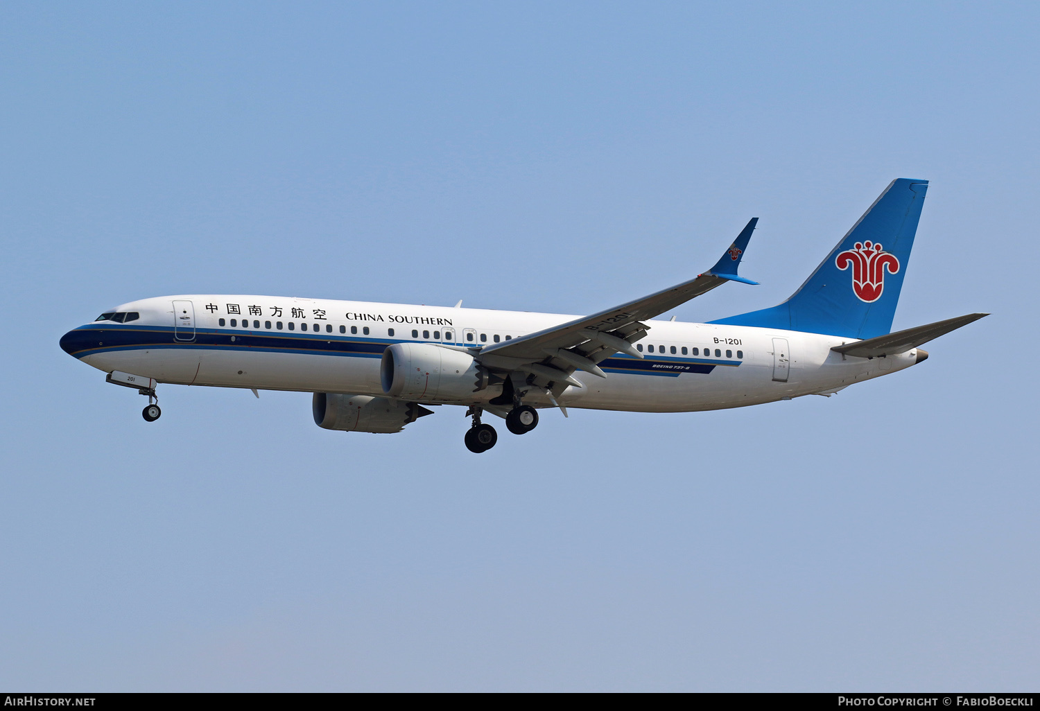 Aircraft Photo of B-1201 | Boeing 737-8 Max 8 | China Southern Airlines | AirHistory.net #759524
