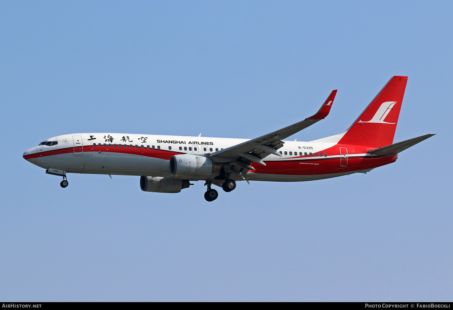 Aircraft Photo of B-5395 | Boeing 737-86D | Shanghai Airlines | AirHistory.net #759530