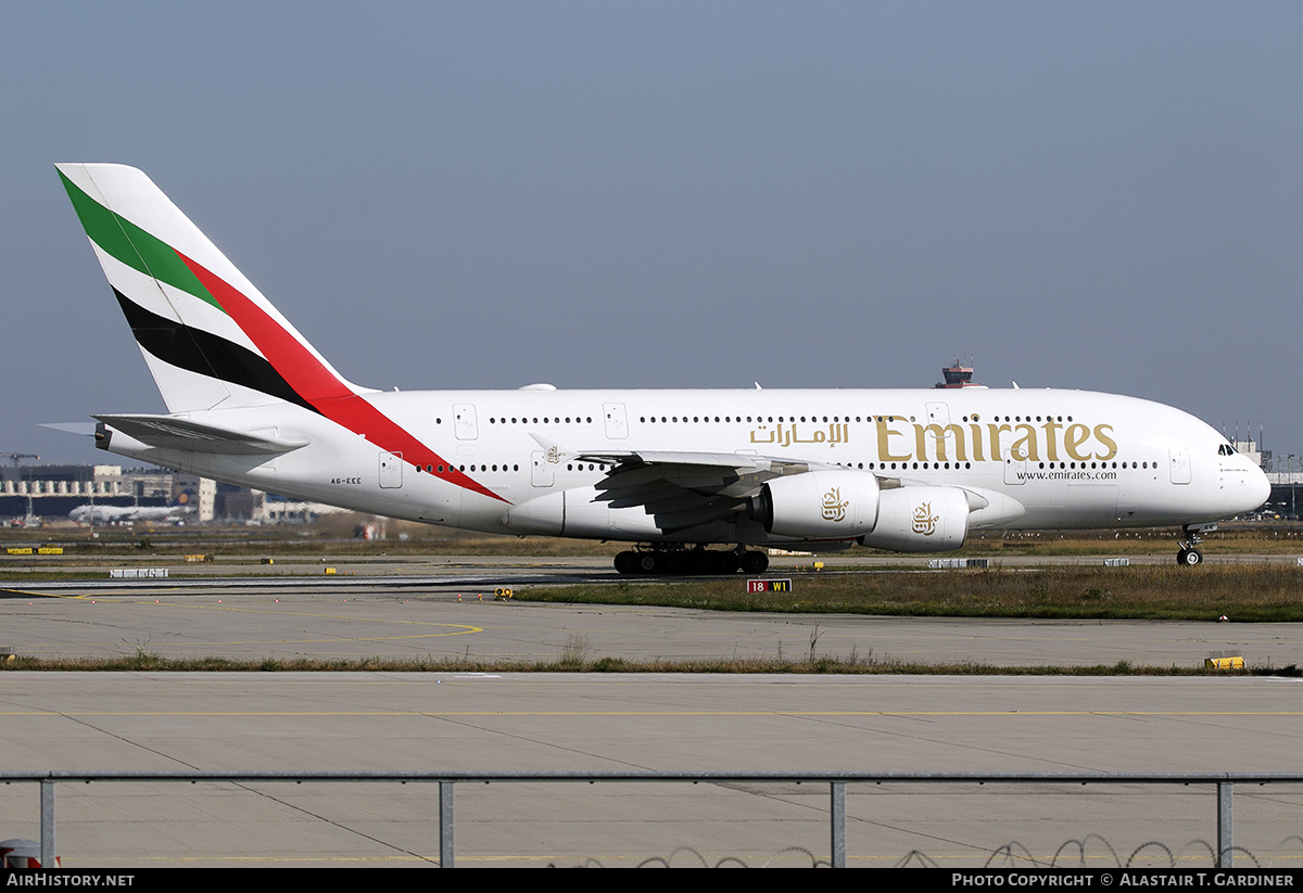 Aircraft Photo of A6-EEE | Airbus A380-861 | Emirates | AirHistory.net #760051