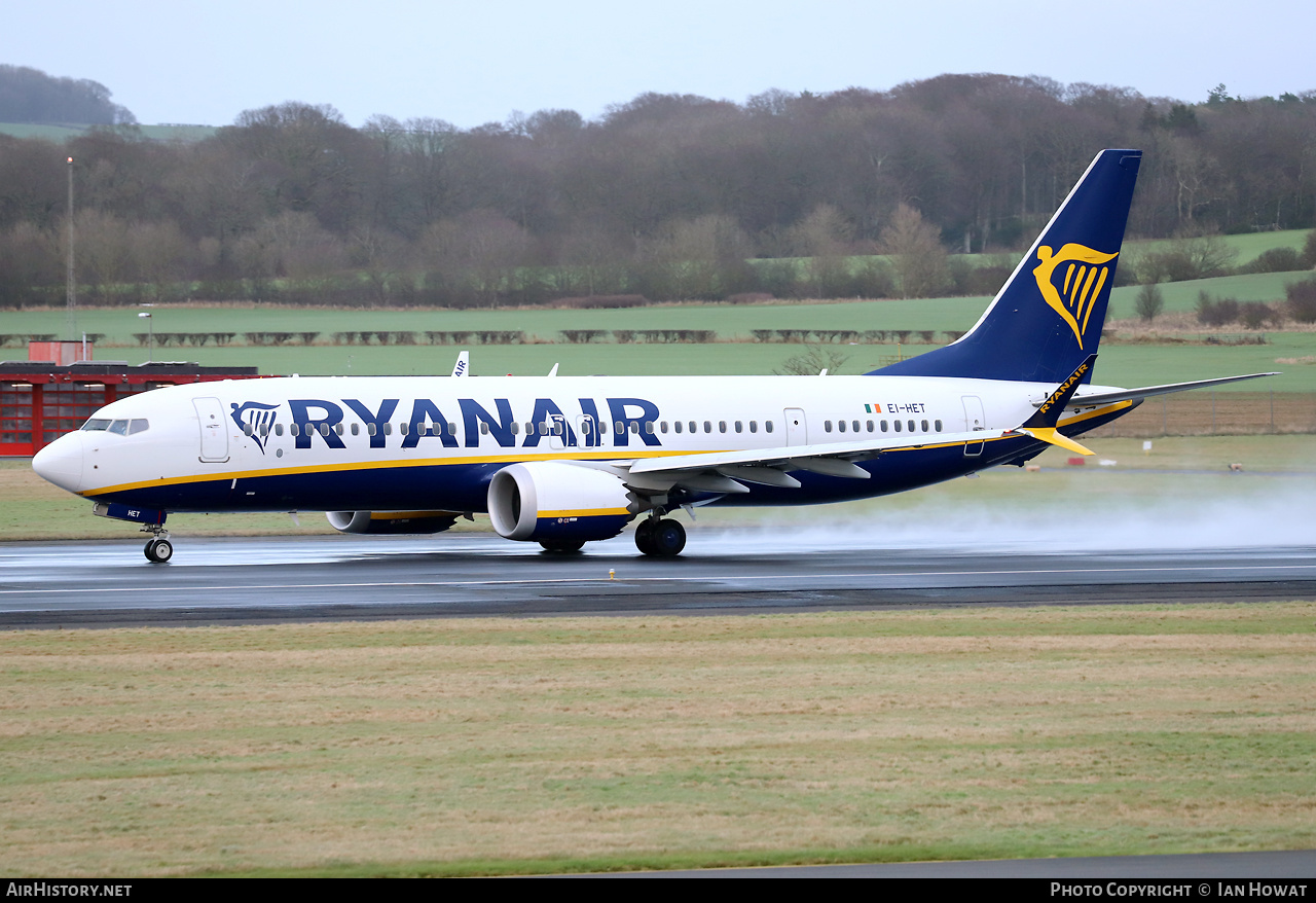 Aircraft Photo of EI-HET | Boeing 737-8200 Max 200 | Ryanair | AirHistory.net #760151