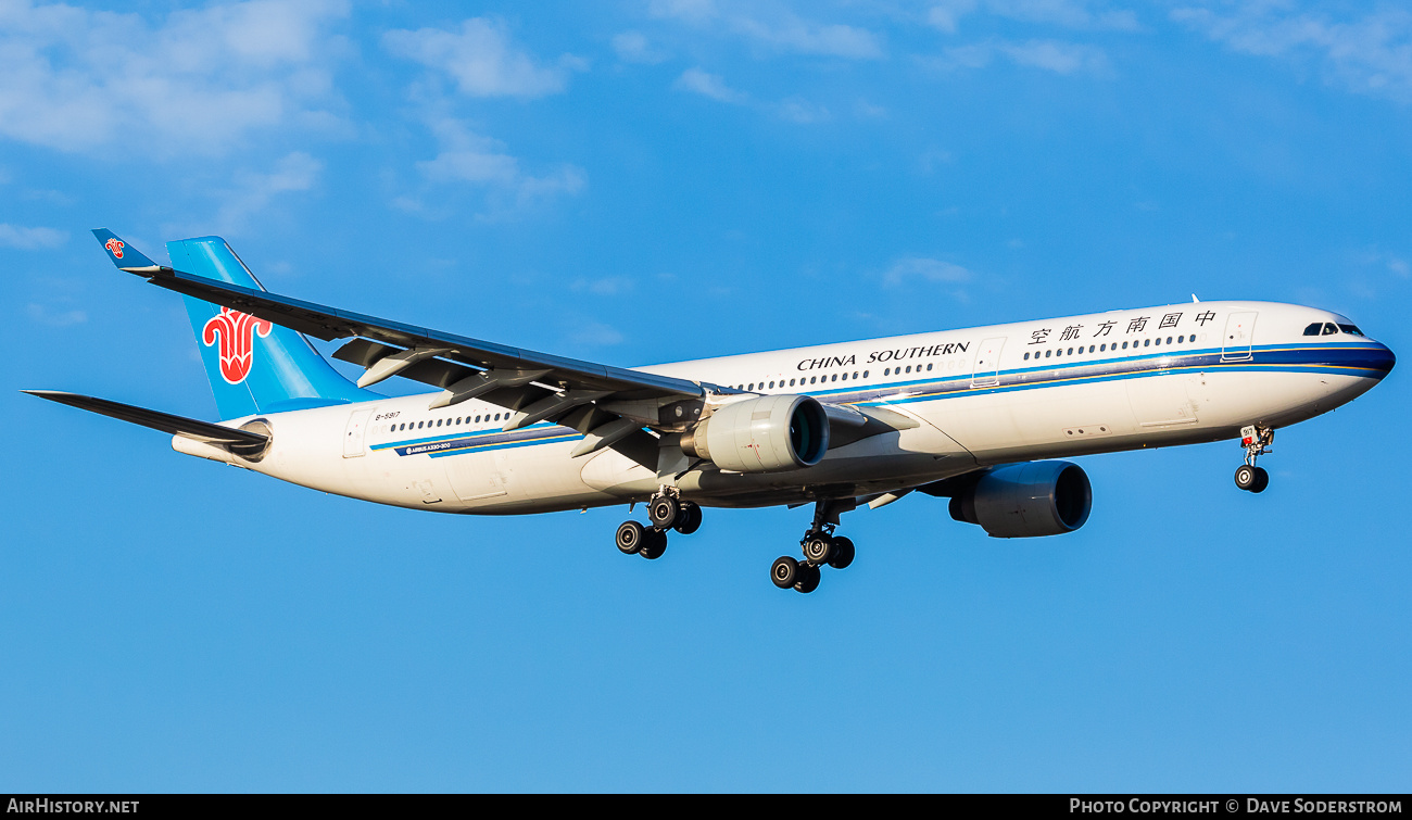 Aircraft Photo of B-5917 | Airbus A330-323E | China Southern Airlines | AirHistory.net #760377