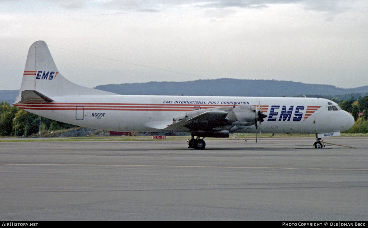 Aircraft Photo of N669F | Lockheed L-188A(F) Electra | EMS - Express Mail Service | AirHistory.net #760462
