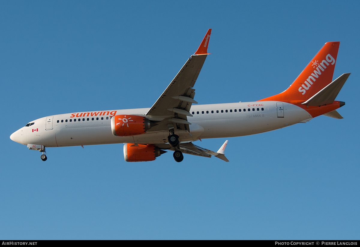 Aircraft Photo of C-FYXC | Boeing 737-8 Max 8 | Sunwing Airlines | AirHistory.net #761109