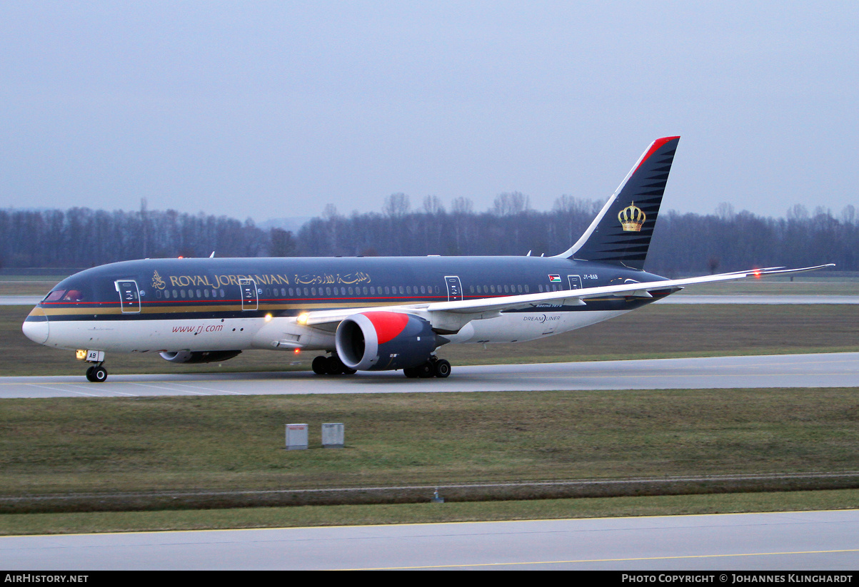 Aircraft Photo of JY-BAB | Boeing 787-8 Dreamliner | Royal Jordanian Airlines | AirHistory.net #761155