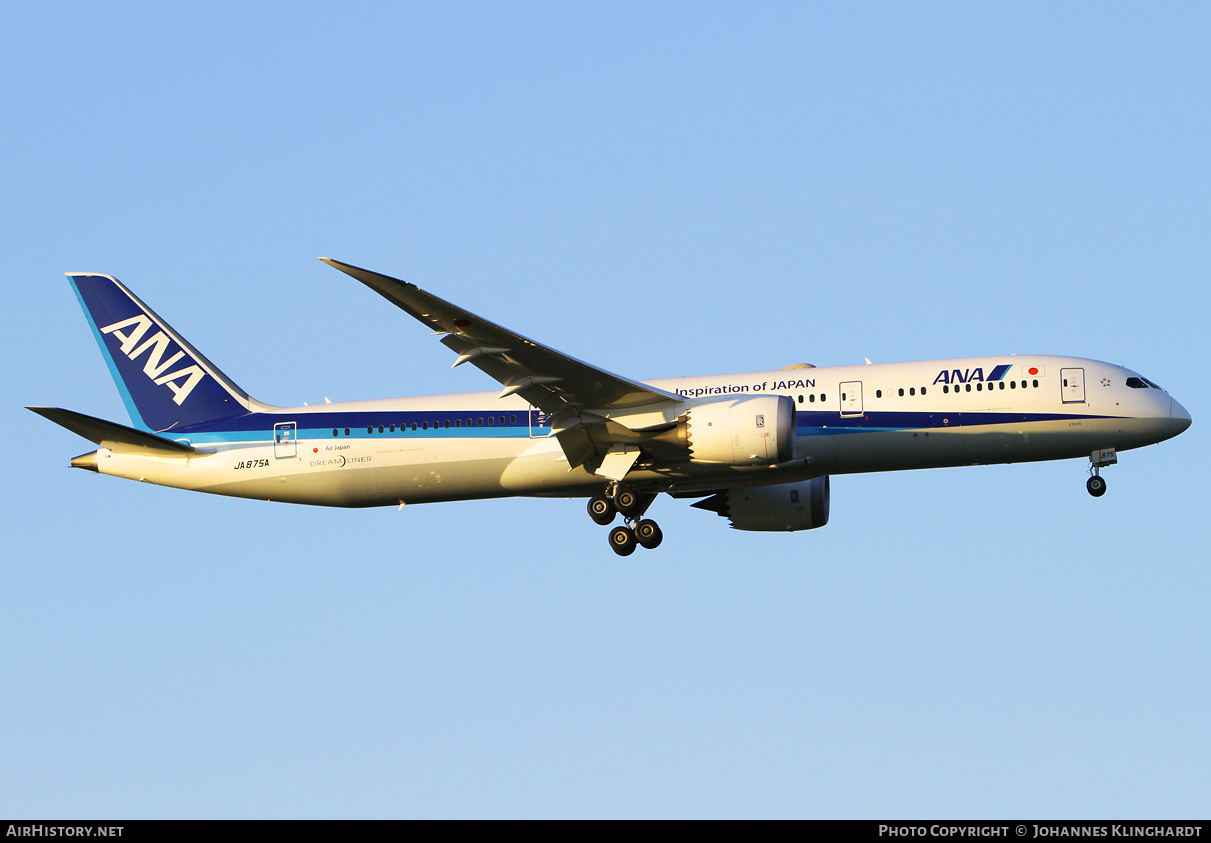 Aircraft Photo of JA875A | Boeing 787-9 Dreamliner | All Nippon Airways - ANA | AirHistory.net #761172