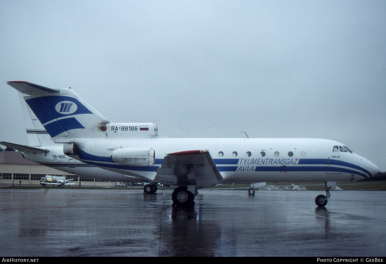 Aircraft Photo of RA-88186 | Yakovlev Yak-40 | Tyumentransgaz avia | AirHistory.net #761333