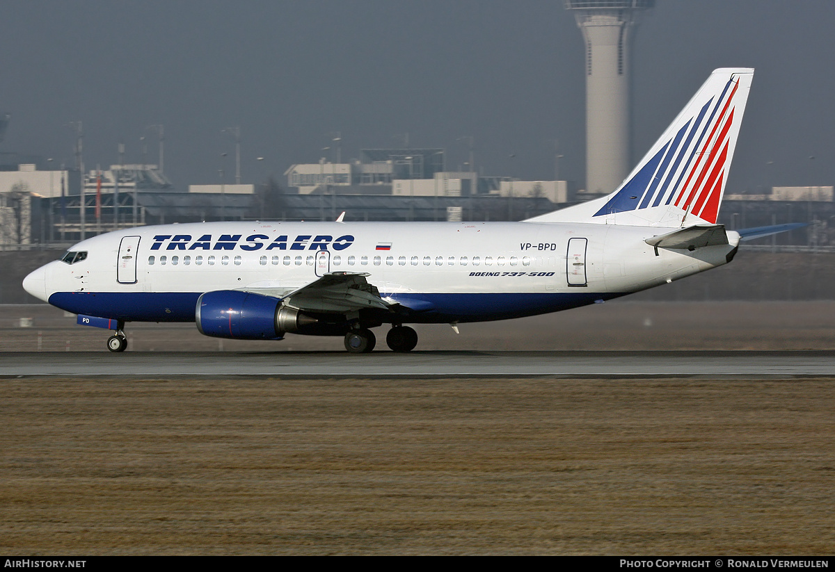 Aircraft Photo of VP-BPD | Boeing 737-5K5 | Transaero Airlines | AirHistory.net #761364
