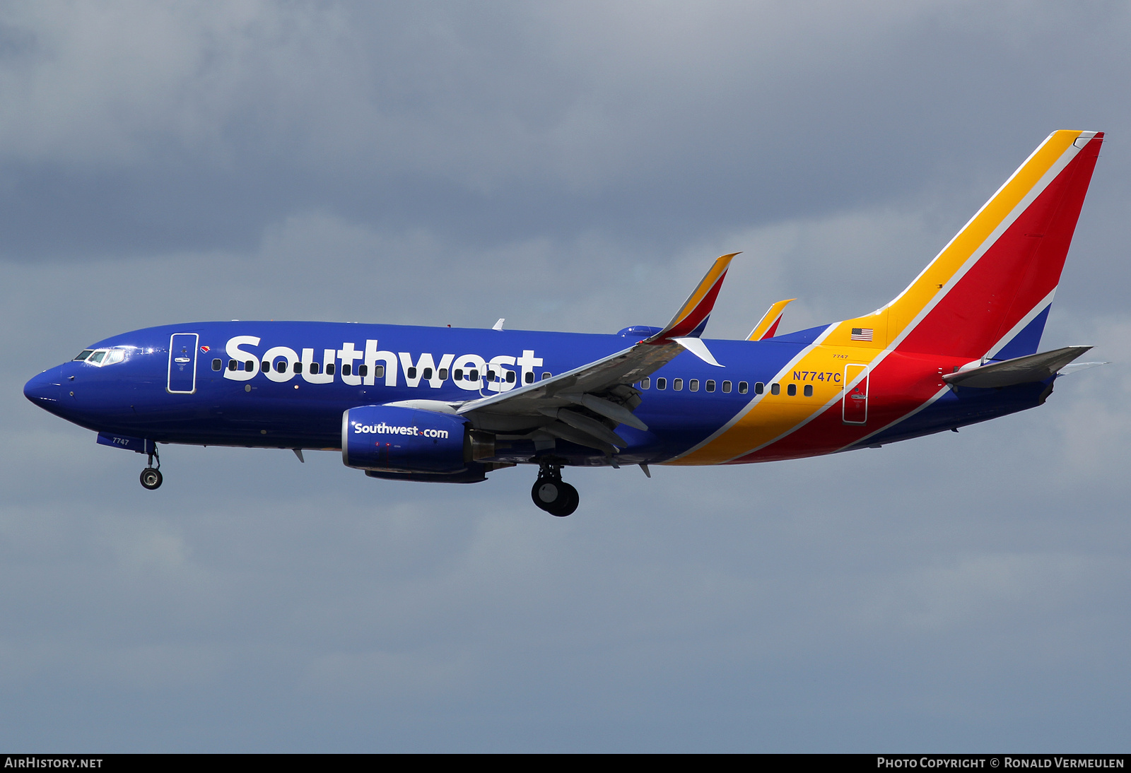 Aircraft Photo of N7747C | Boeing 737-7BD | Southwest Airlines | AirHistory.net #762430