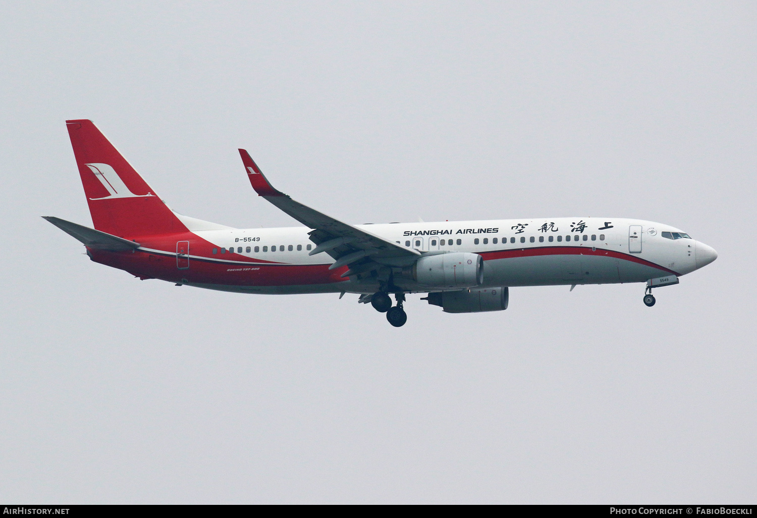 Aircraft Photo of B-5549 | Boeing 737-86N | Shanghai Airlines | AirHistory.net #762933