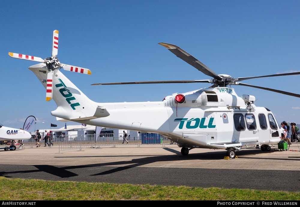Aircraft Photo of VH-TJH | Leonardo AW-139 | Toll Helicopters | AirHistory.net #762982