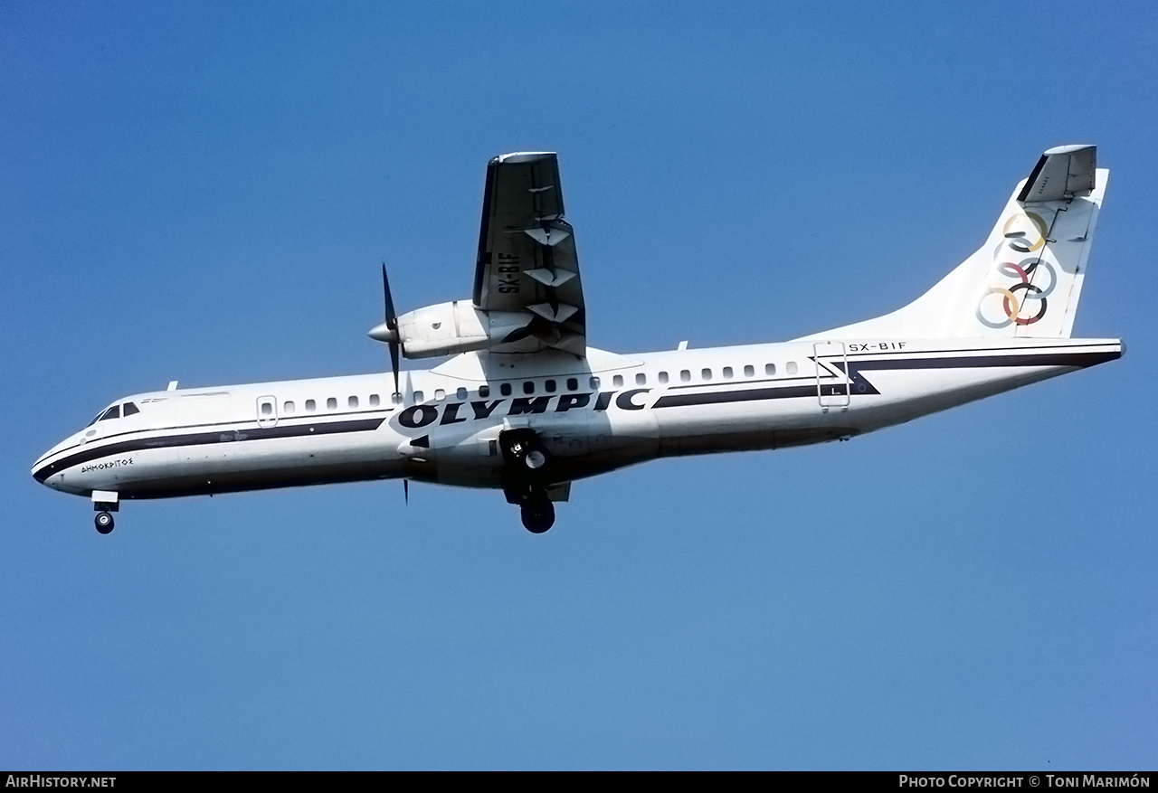 Aircraft Photo of SX-BIF | ATR ATR-72-202 | Olympic | AirHistory.net #763000
