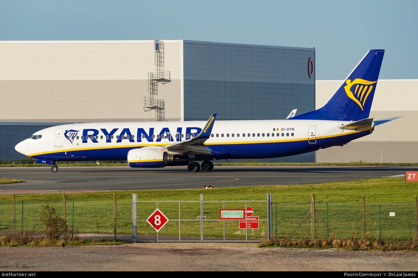 Aircraft Photo of EI-DYN | Boeing 737-8AS | Ryanair | AirHistory.net #763533