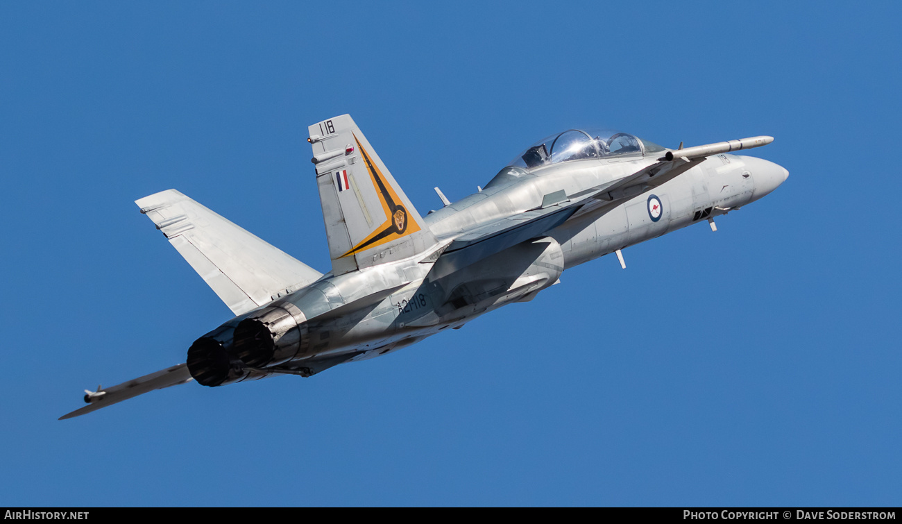 Aircraft Photo of A21-118 | McDonnell Douglas F/A-18B Hornet | Australia - Air Force | AirHistory.net #763582