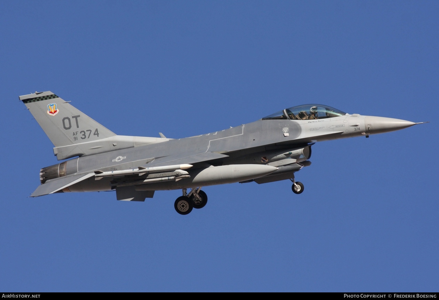 Aircraft Photo of 91-0374 / AF91-374 | General Dynamics F-16CM Fighting Falcon | USA - Air Force | AirHistory.net #764192