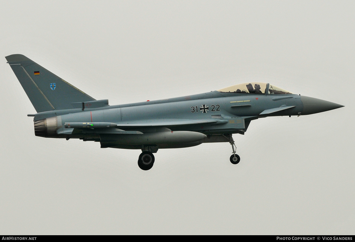 Aircraft Photo of 3122 | Eurofighter EF-2000 Typhoon S | Germany - Air Force | AirHistory.net #764232