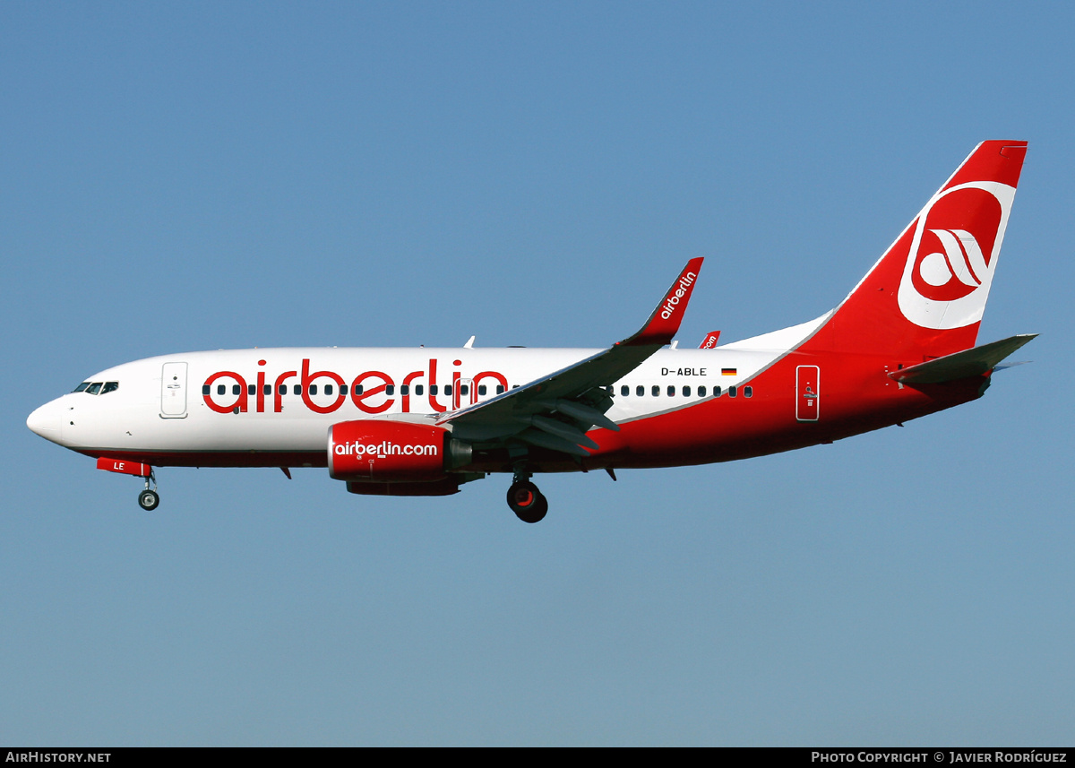Aircraft Photo of D-ABLE | Boeing 737-76J | Air Berlin | AirHistory.net #764430