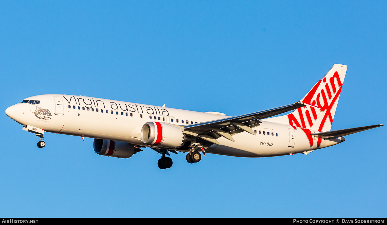 Aircraft Photo of VH-8ID | Boeing 737-8 Max 8 | Virgin Australia Airlines | AirHistory.net #764538