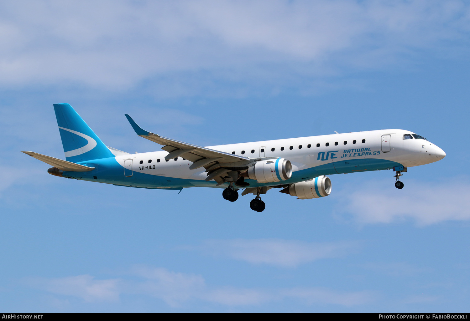 Aircraft Photo of VH-ULQ | Embraer 190AR (ERJ-190-100IGW) | NJE - National Jet Express | AirHistory.net #764564
