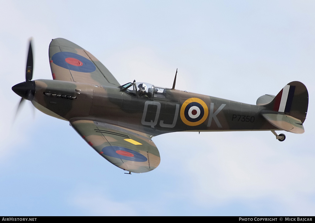 Aircraft Photo of P7350 | Supermarine 329 Spitfire Mk2A | UK - Air Force | AirHistory.net #764861