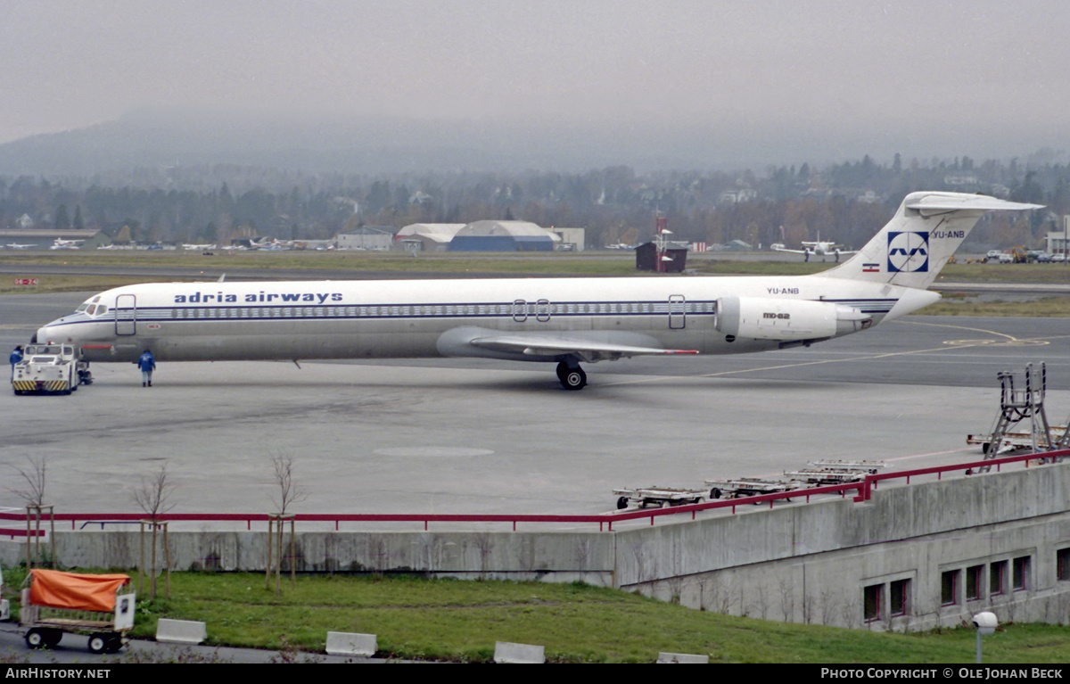 Aircraft Photo of YU-ANB | McDonnell Douglas MD-82 (DC-9-82) | Adria Airways | AirHistory.net #764984