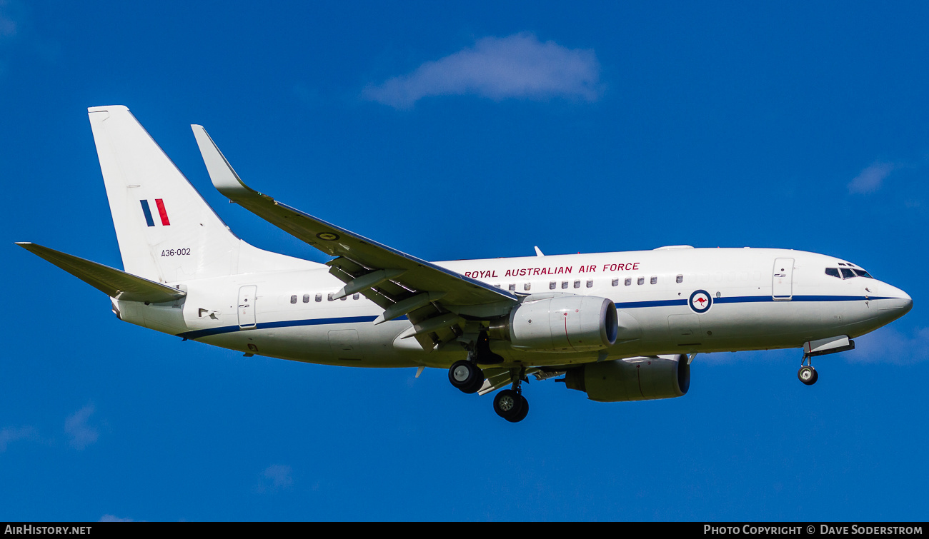 Aircraft Photo of A36-002 | Boeing 737-7DF BBJ | Australia - Air Force | AirHistory.net #765205