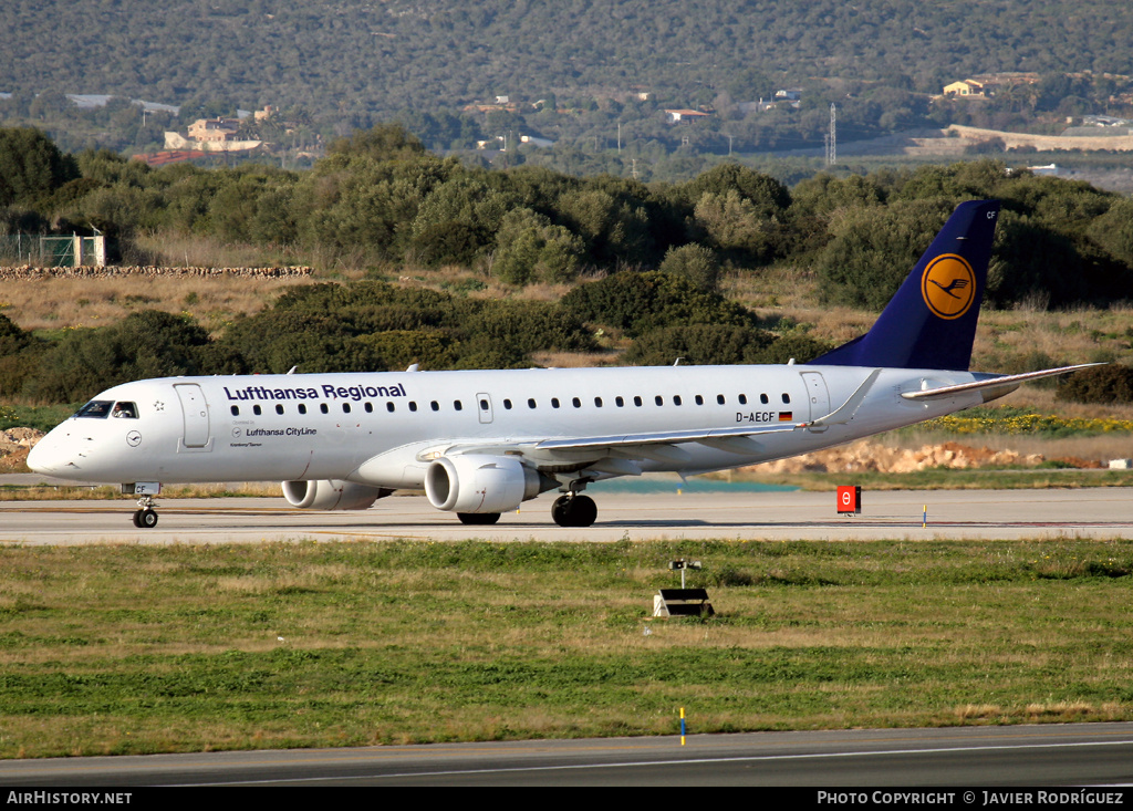 Aircraft Photo of D-AECF | Embraer 190LR (ERJ-190-100LR) | Lufthansa Regional | AirHistory.net #765547