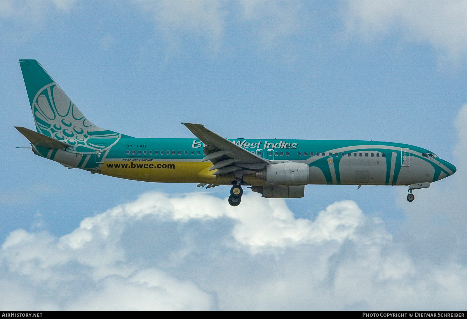 Aircraft Photo of 9Y-TAB | Boeing 737-8Q8 | BWIA West Indies Airways | AirHistory.net #765637