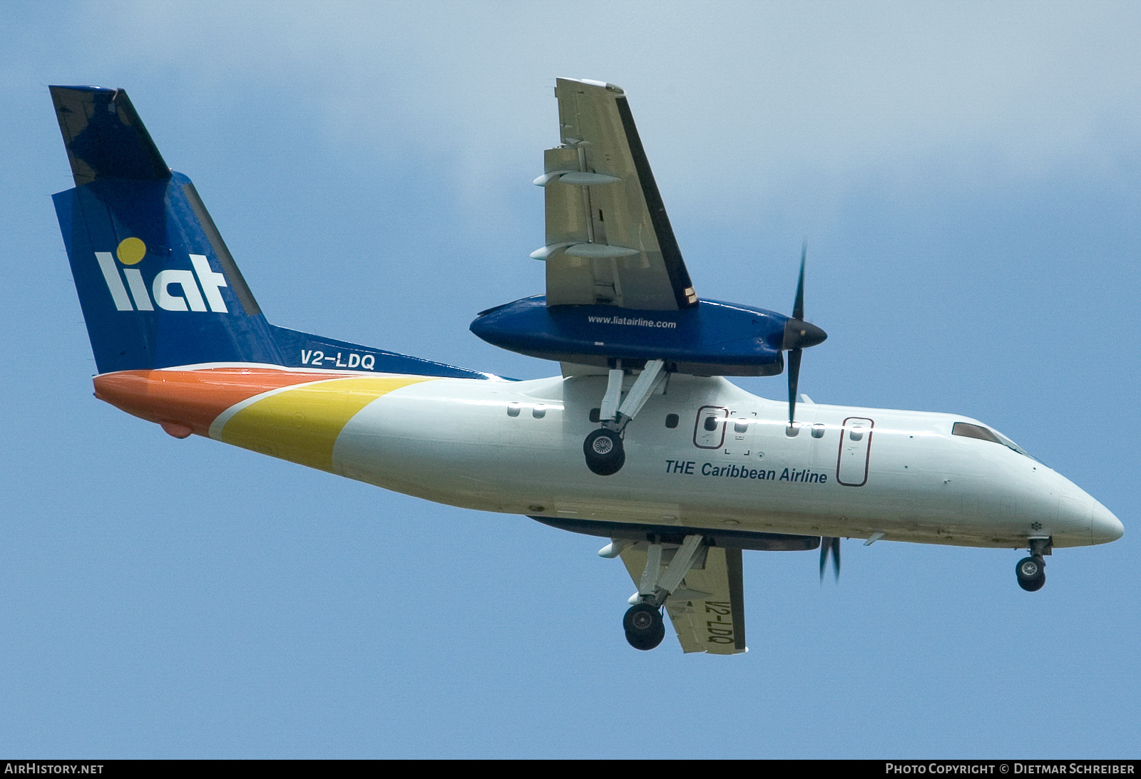 Aircraft Photo of V2-LDQ | De Havilland Canada DHC-8-102 Dash 8 | LIAT - Leeward Islands Air Transport | AirHistory.net #765640