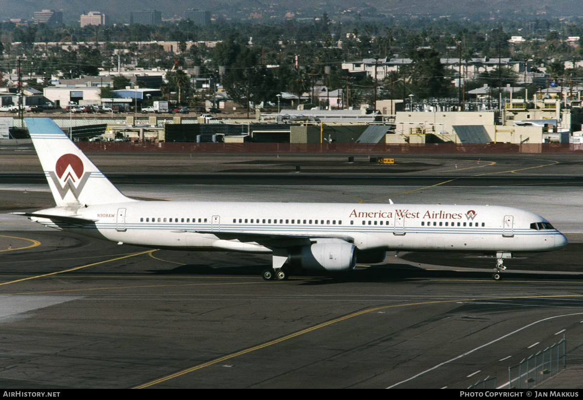Aircraft Photo of N908AW | Boeing 757-2G7 | America West Airlines | AirHistory.net #766589