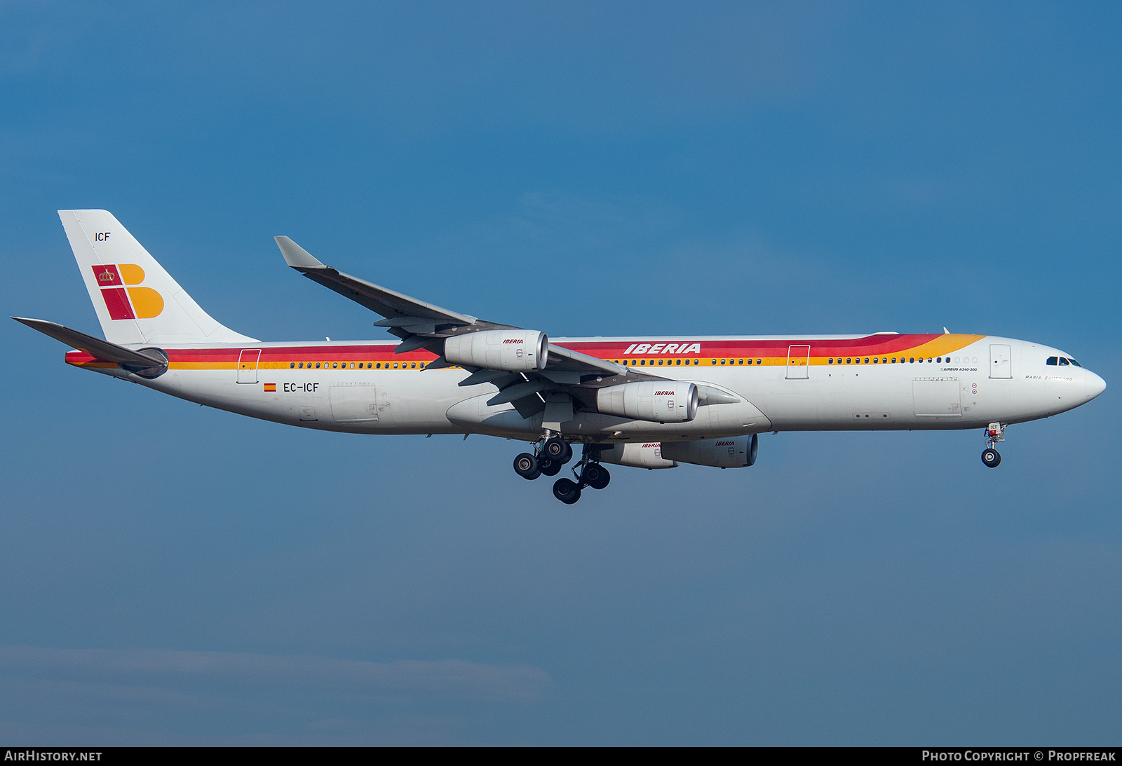 Aircraft Photo of EC-ICF | Airbus A340-313 | Iberia | AirHistory.net #766867